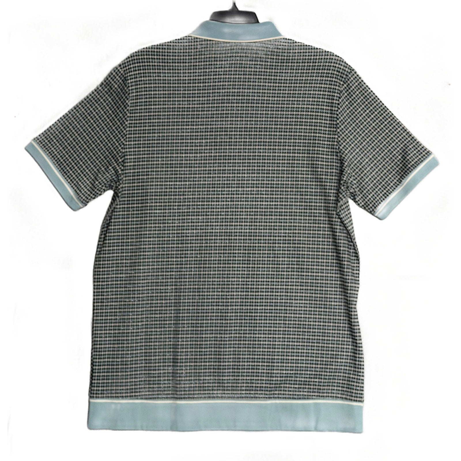 Murano Polo Shirt Men's 3XT Big & Tall Short Sleeve Blue Black Houndstooth
