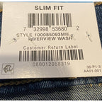 Sun + Stone Jeans Men's 36x30 Slim-Fit Distressed Blue Denim Riverview Wash