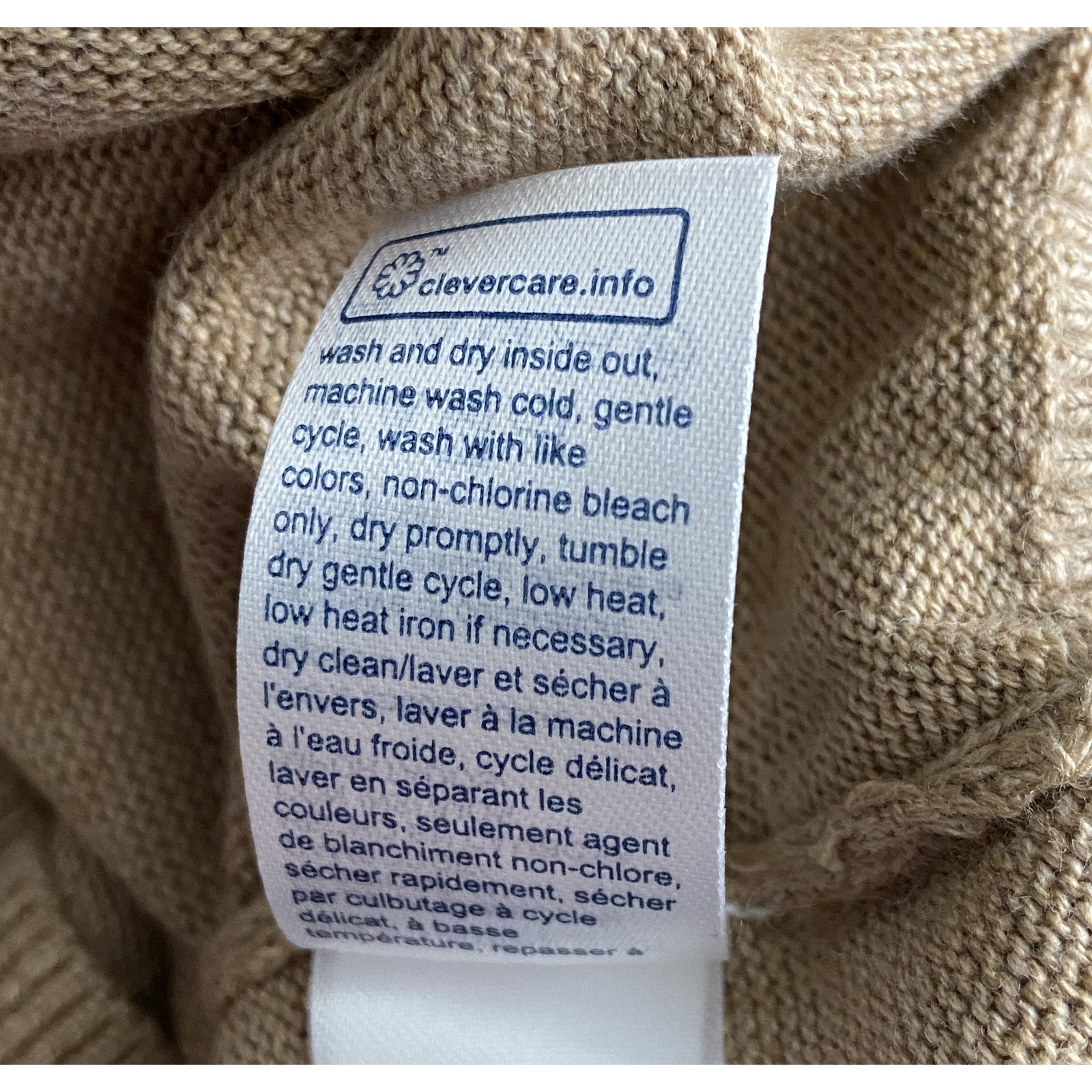 Tommy Hilfiger Sweater Men's XS Signature Crew Neck Embroidered Logo Beige