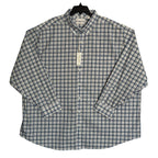 Roundtree & Yorke Performance Dress Shirt Men's 4XB LS Big & Tall Blue Plaid