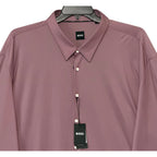 Boss Performance Dress Shirt Men's 5XL Big & Tall Roan Kent Long Sleeve Dark Pink