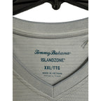 Tommy Bahama V-Neck Tee Men's XXL "Bay Stripe V-Neck" Anchor Grey