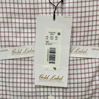 Roundtree & Yorke Shirt Big & Tall Men's 20 36/37 Dress Shirt Wine Check