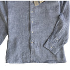 Daniel Cremieux Linen Shirt Men's XXL Signature Albini Fabrics Blue & Gray