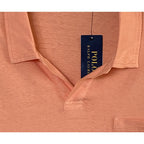 Polo Ralph Lauren Shirt Men's Large Buttonless Polo Cotton Linen Blend Pink