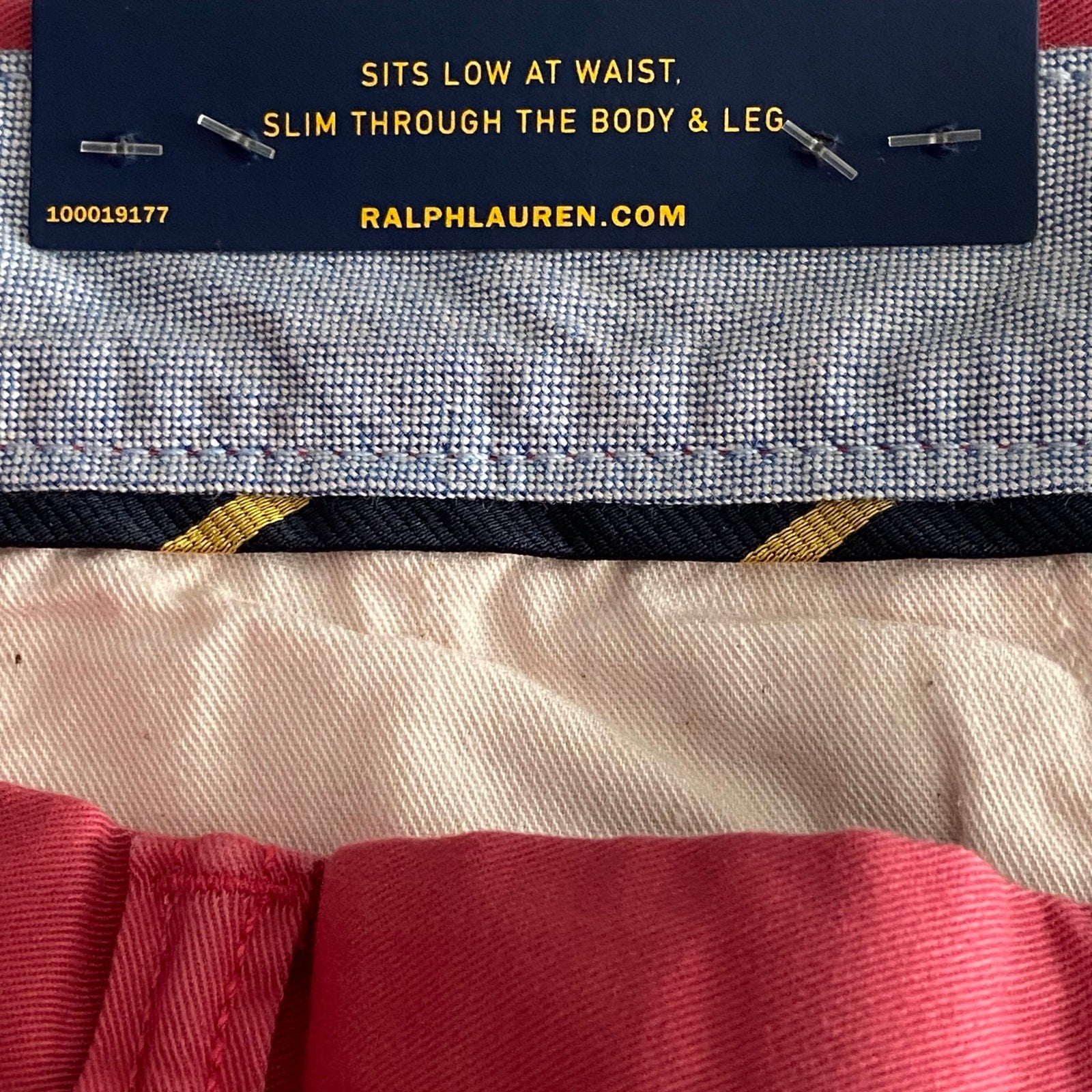 Polo Ralph Lauren Pants 33"x32" Slim Fit Chino Stretch Cotton Twill Red NEW