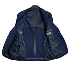 Michael Kors Men's 38 Regular Sport Coat Stretch Blue Herringbone