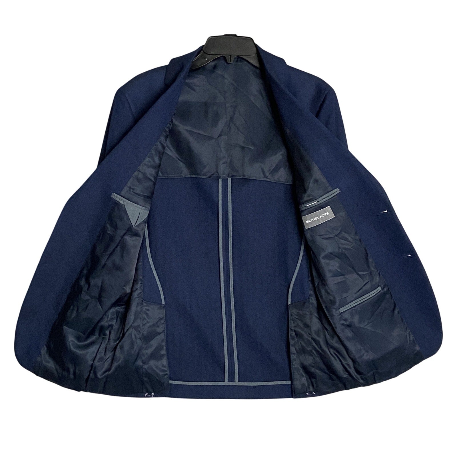 Michael Kors Men's 38 Regular Sport Coat Stretch Blue Herringbone