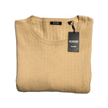 Murano Lux Textured Sweater Men's 4XT Big & Tall Crew Neck Light Khaki