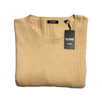 Murano Lux Textured Sweater Men's 4XT Big & Tall Crew Neck Light Khaki