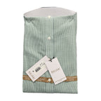 Roundtree & Yorke Shirt Men's 14.5 32 Slim Fit Cotton Poplin Green Check