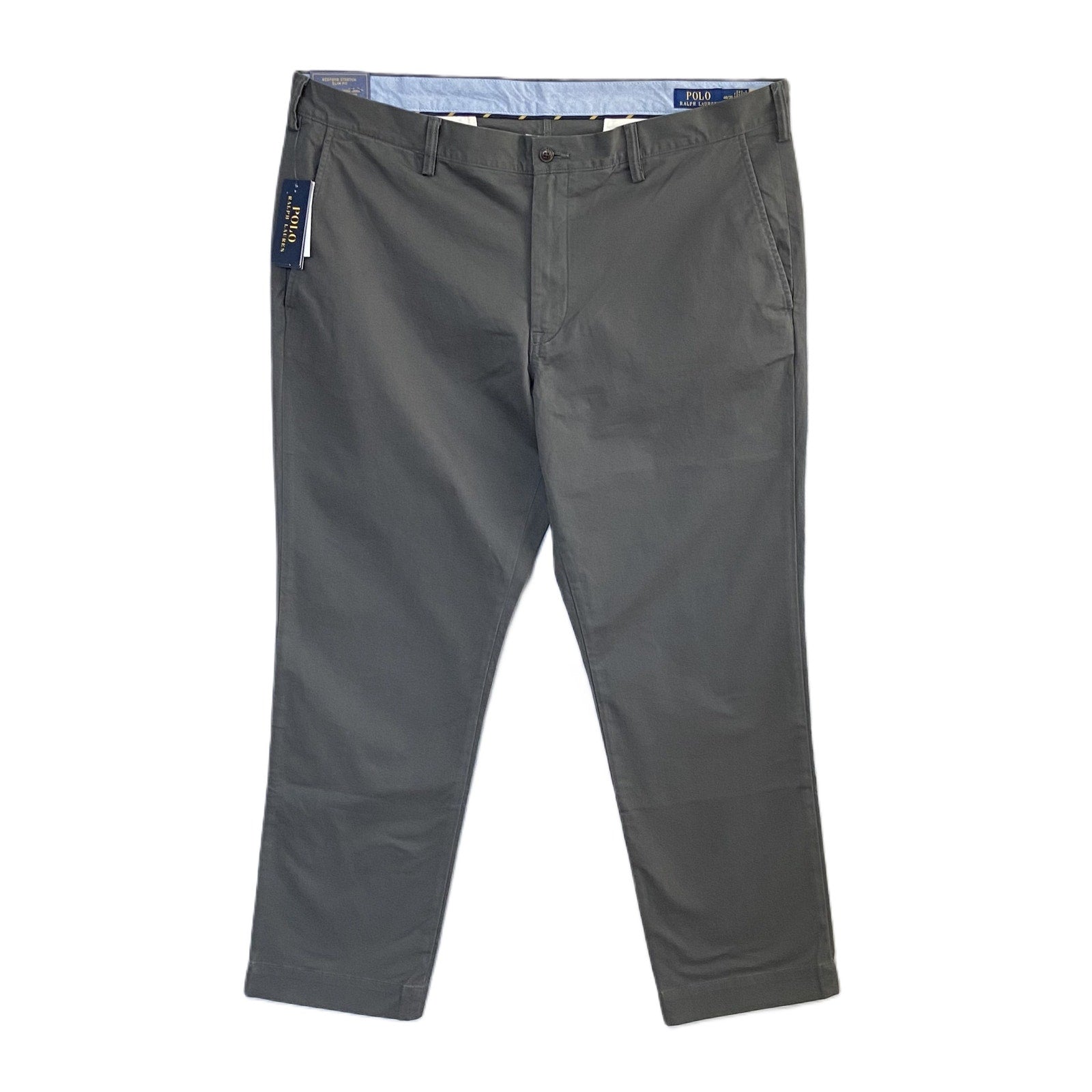 Polo Ralph Lauren Pants Men's 40"x30" Bedford Chino Flat Front Stretch Gray