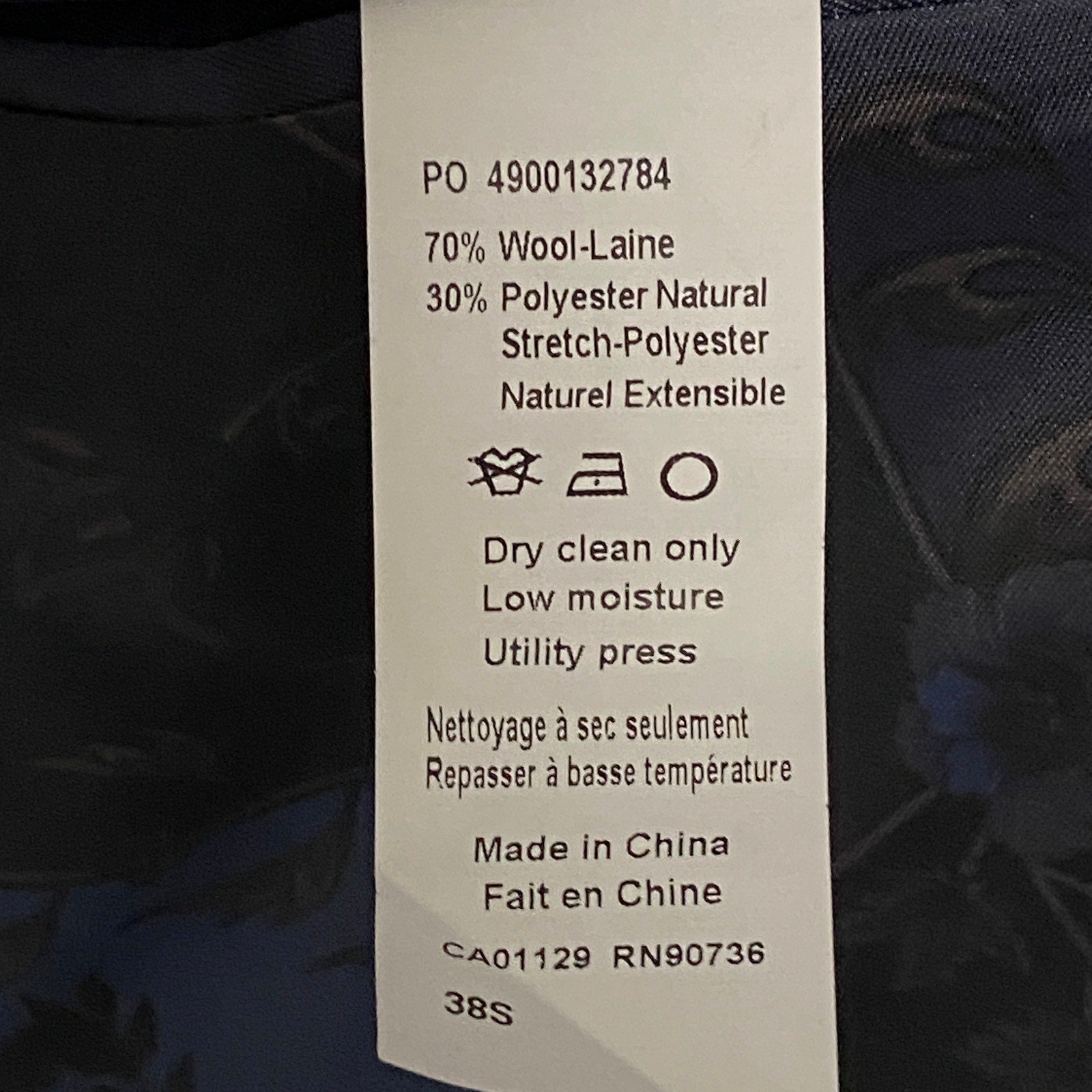 Tallia Suit Jacket Men's 38 Short Wool Blend Stretch Navy Brown Stripe