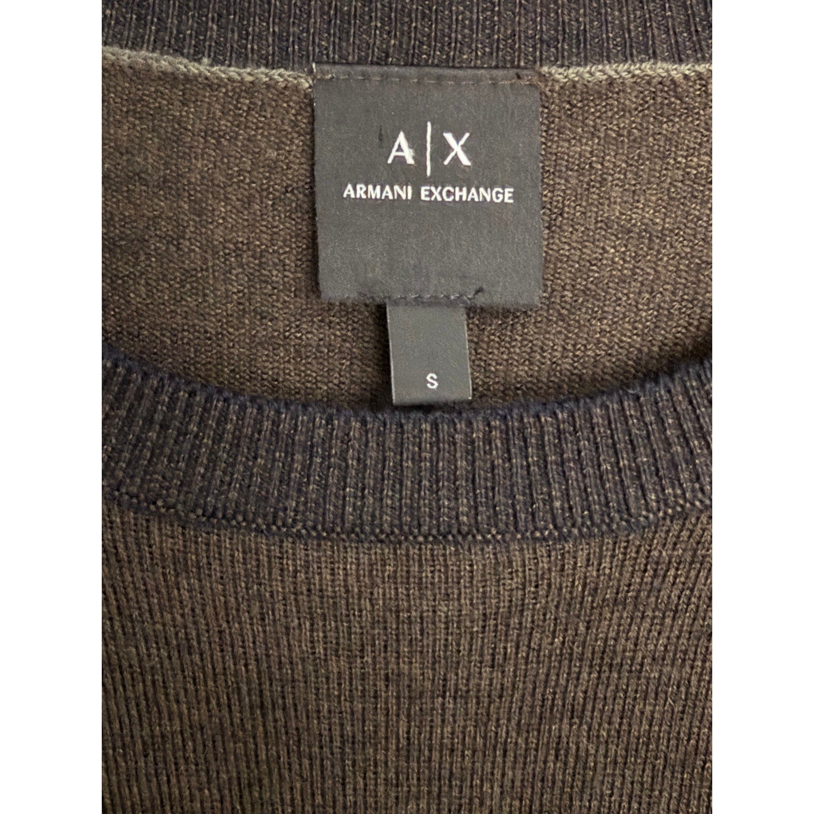 Armani Exchange Sweater Men's Small Crew Neck Lightweight Wool Color-Block
