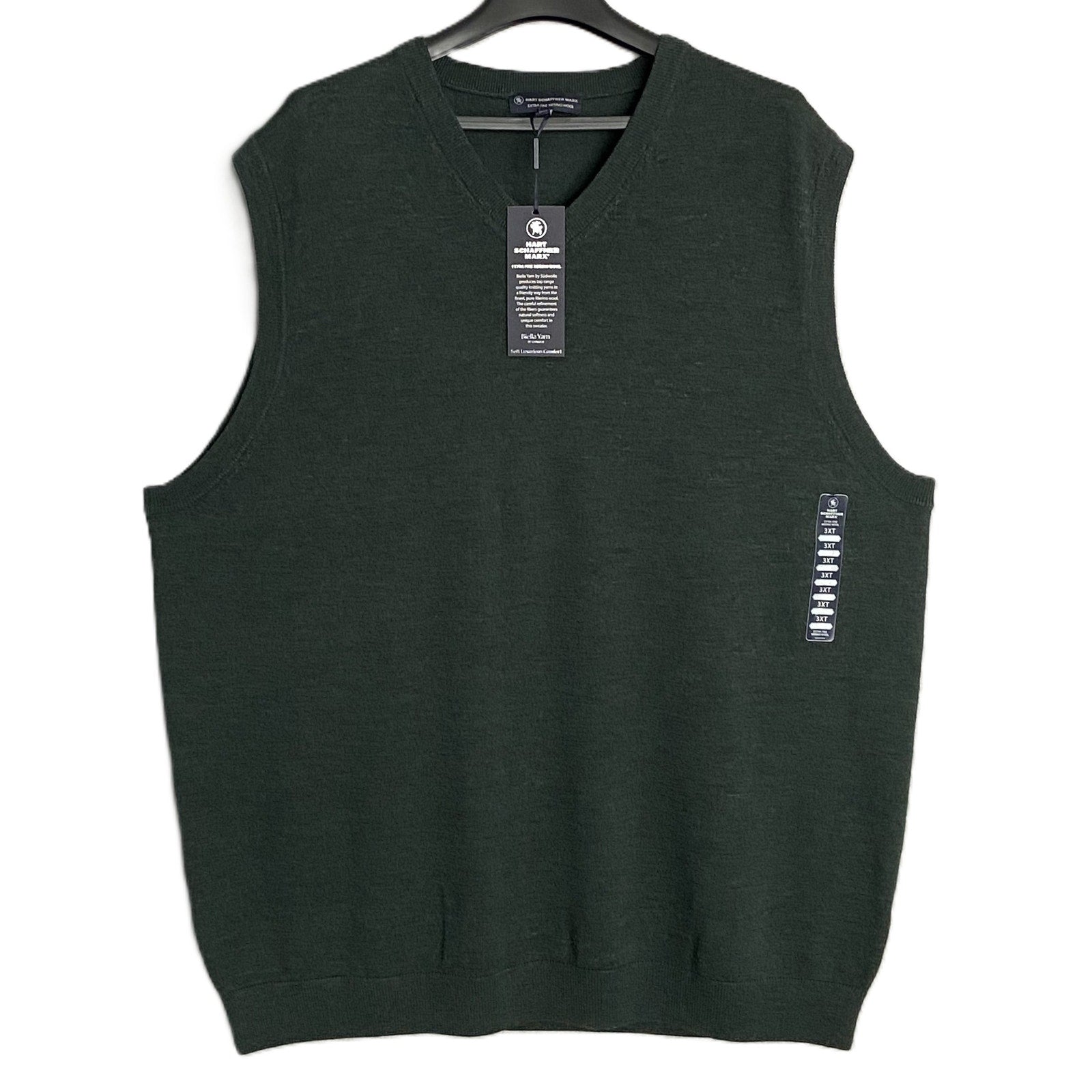 Hart Schaffner Marx Merino Wool Vest Men's 3XT Big & Tall Dk Spruce Heather