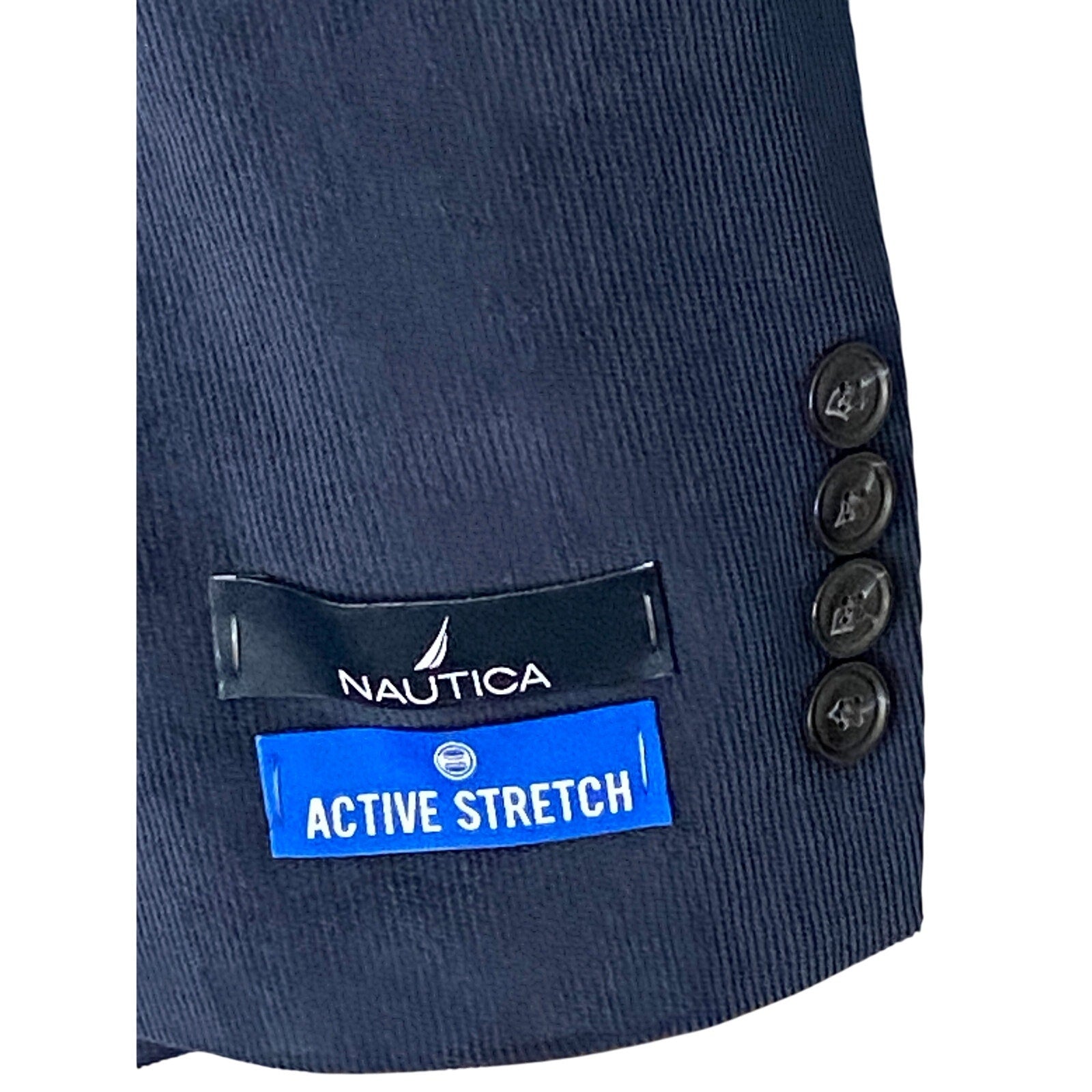 Nautica Sport Coat Men's 42 Regular Corduroy Modern Fit Stretch Dark Blue