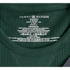 Tommy Hilfiger Tee Men's XL Long Sleeve Waffle-Knit Crew Neck Green
