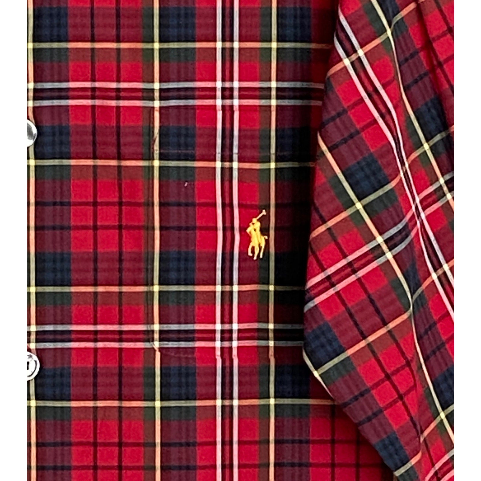 Polo Ralph Lauren Sleepwear Men's Small Shirt Long Sleeve Pocket Cotton
