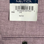 Nautica Ceylon Dress Pant Men's 46x32 Flat Front Active Stretch Lt Burgundy