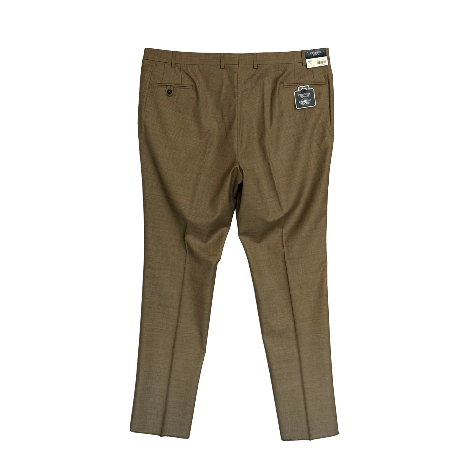 Daniel Cremieux Dress Pant Men's 46R Traveler Raw Hem Comfort Waist Tan