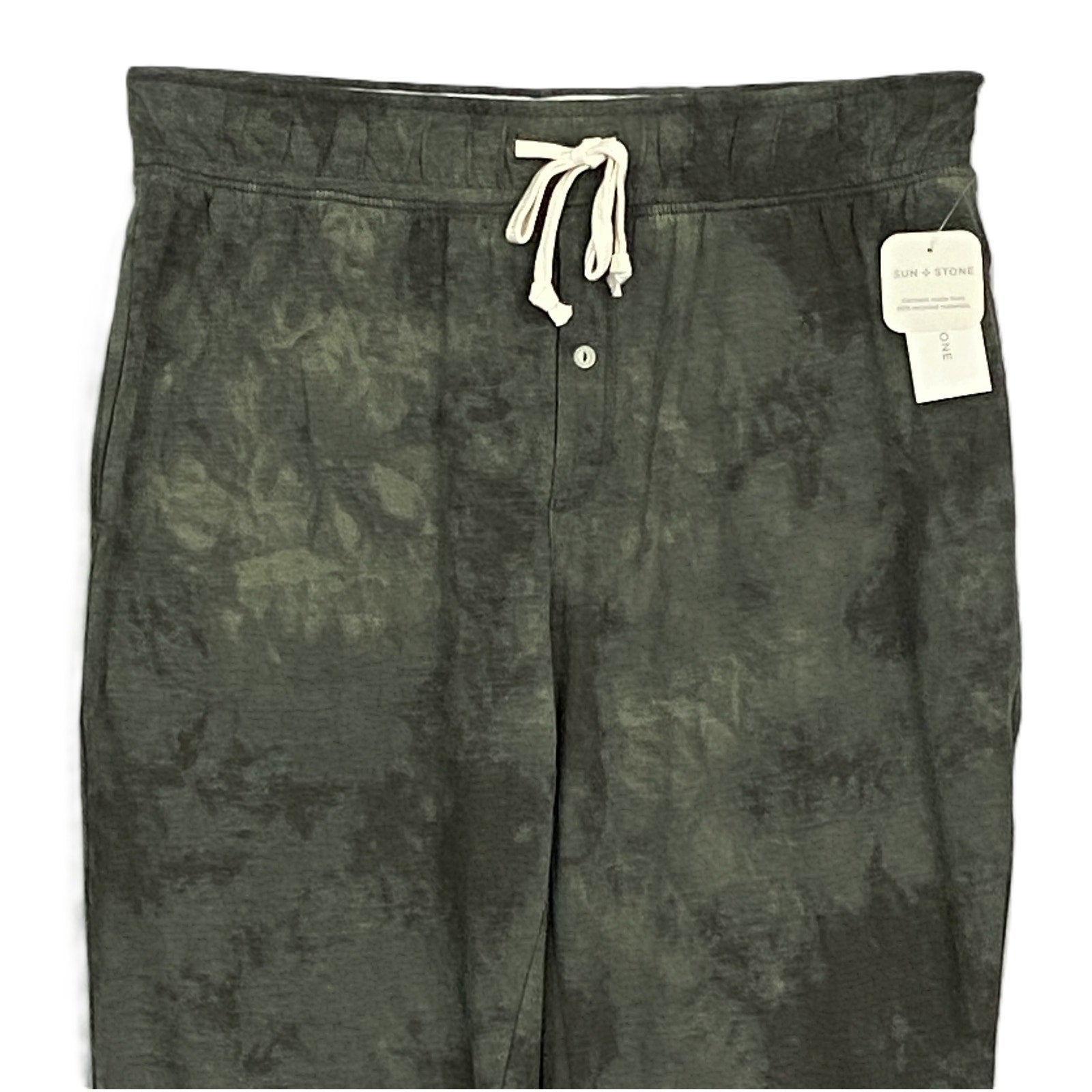 Sun + Stone Men's Tie Dye PJ Jogger Large Drawstring Button Fly 3-Pocket