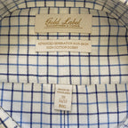 Roundtree & Yorke Shirt Big & Tall Men's 20 36/37 Blue Check Dress Shirt