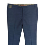 Daniel Cremieux Dress Pant Men's 46R Traveler Raw Hem Comfort Waist Blue