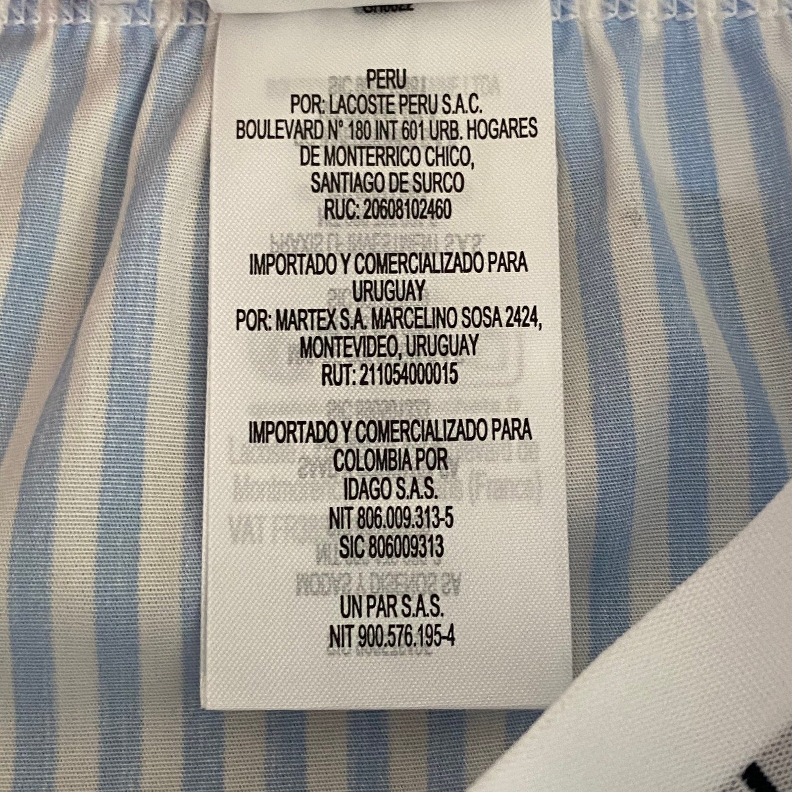 Lacoste Sleepwear Men's XL Poplin Pajama Shorts Cotton Blue Pinstripe