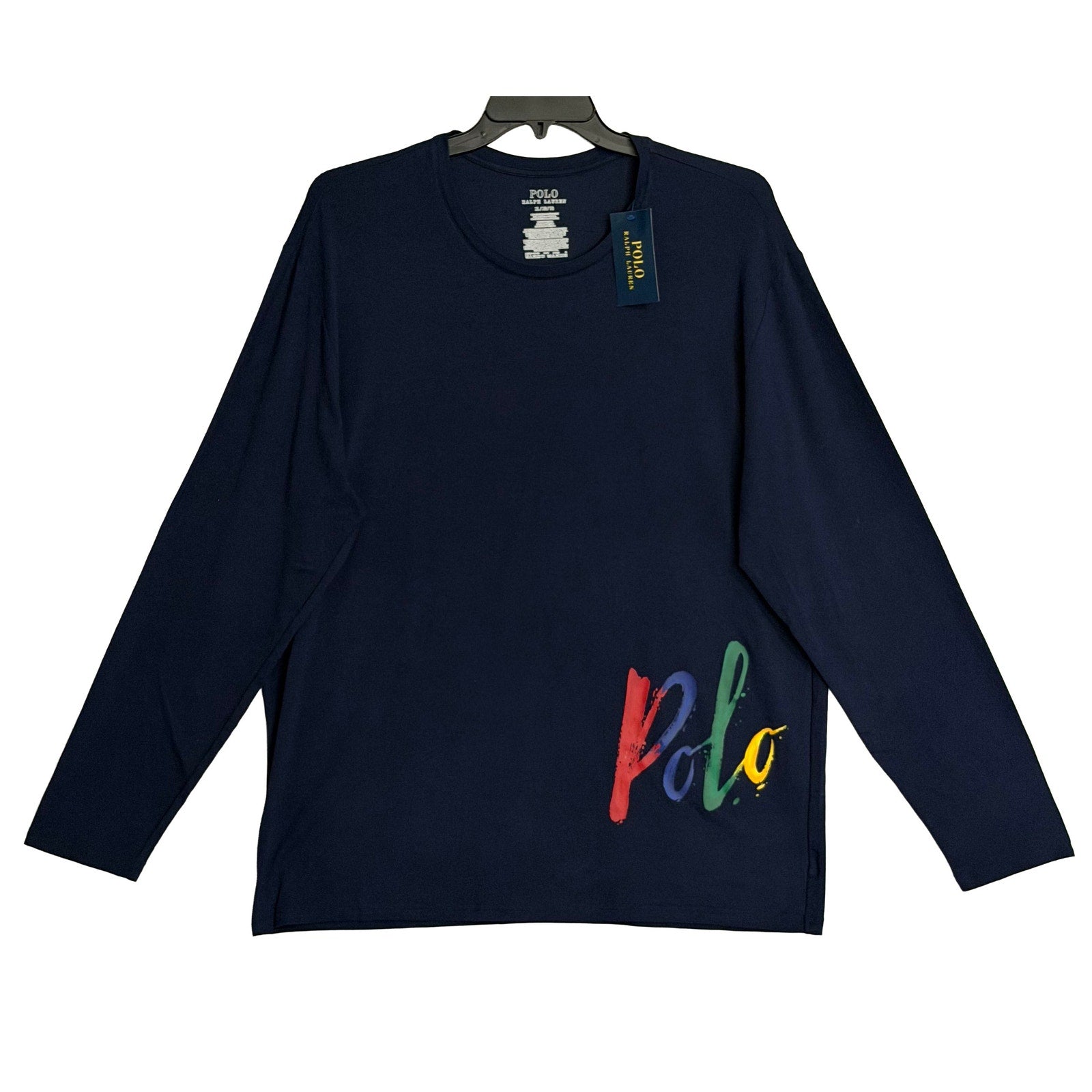 Polo Ralph Lauren T-Shirt Men's XL Crew Neck Long Sleeve Blue