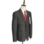 Calvin Klein Men's 44 Reg Sport Coat Slim-Fit Wool Black/White Herringbone