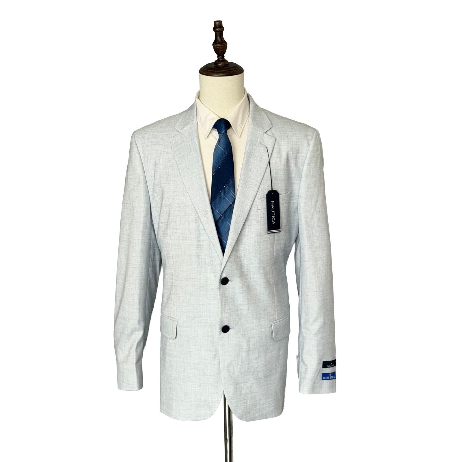Nautica Sport Coat Men's 46 Long Modern Fit Active Stretch Lt Blue