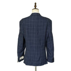Michael Kors Suit Jacket Men's 52 Long Classic Fit Wool Silk Linen Blue Ck