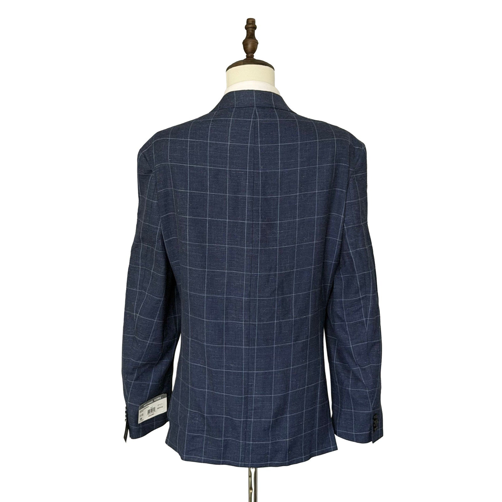 Michael Kors Suit Jacket Men's 52 Long Classic Fit Wool Silk Linen Blue Ck