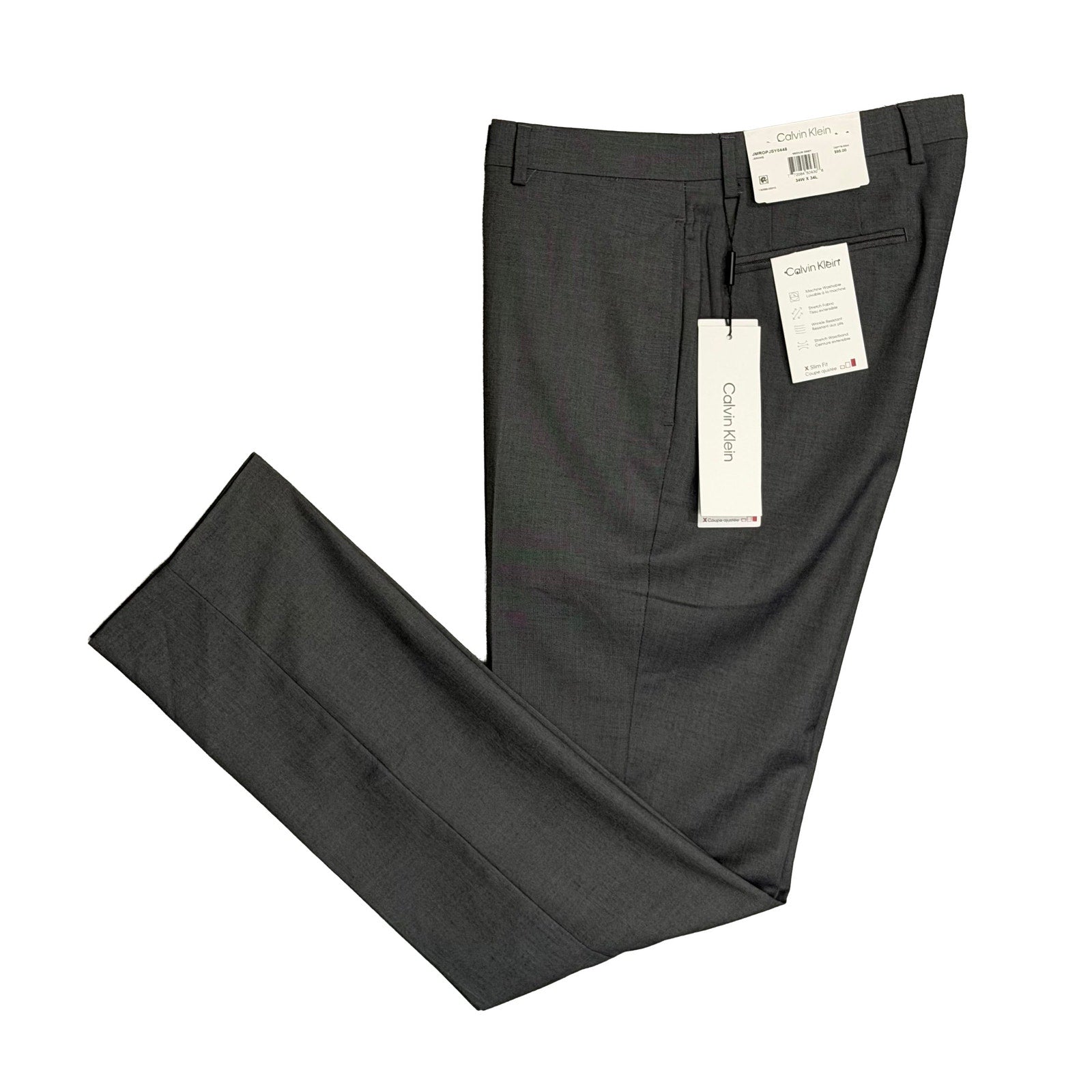 Calvin Klein Dress Pants Men's 34"x34" Slim Fit Stretch Jerome Medium Grey