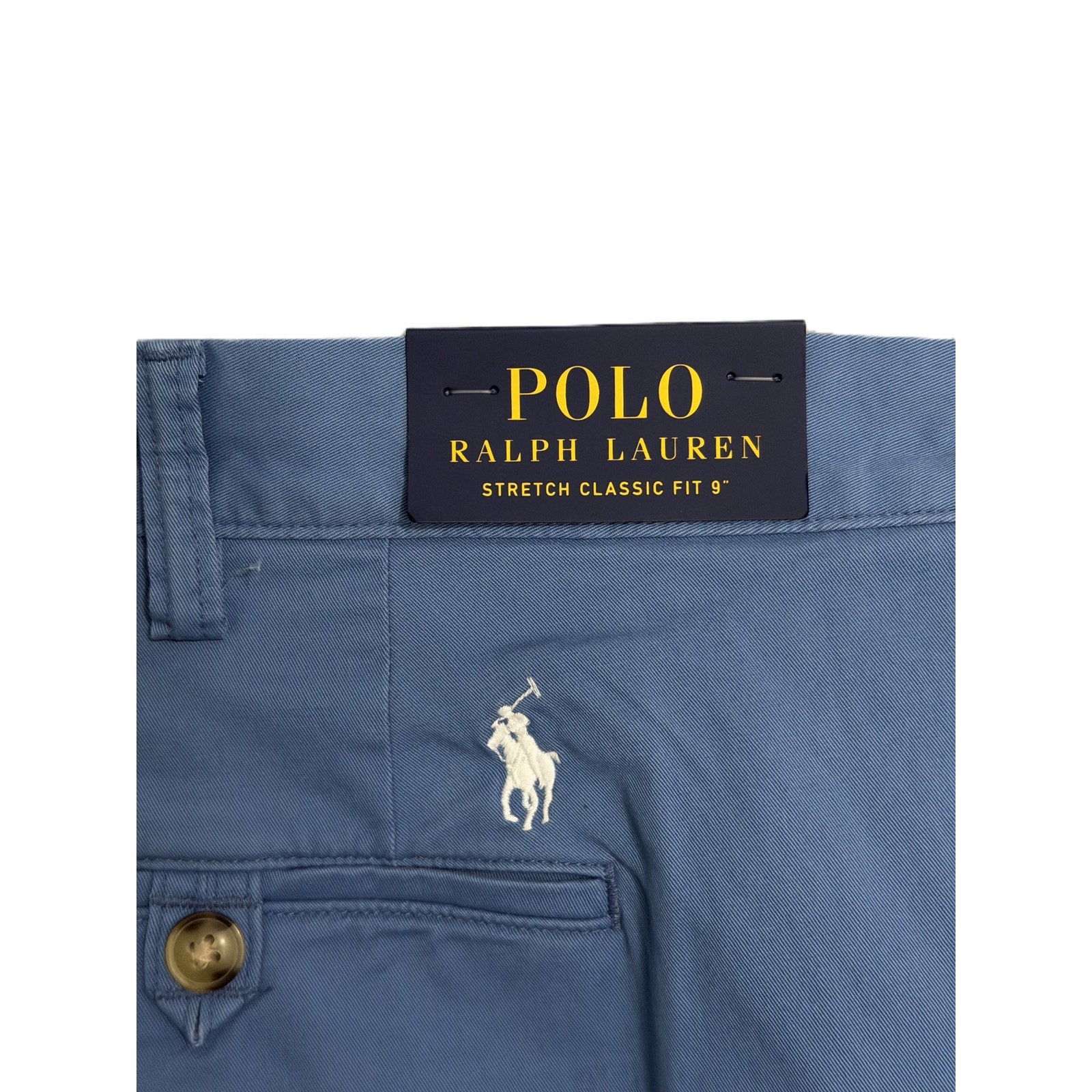 Polo Ralph Lauren Shorts Men's 50B 9" Big & Tall Stretch Chino Cotton Blue