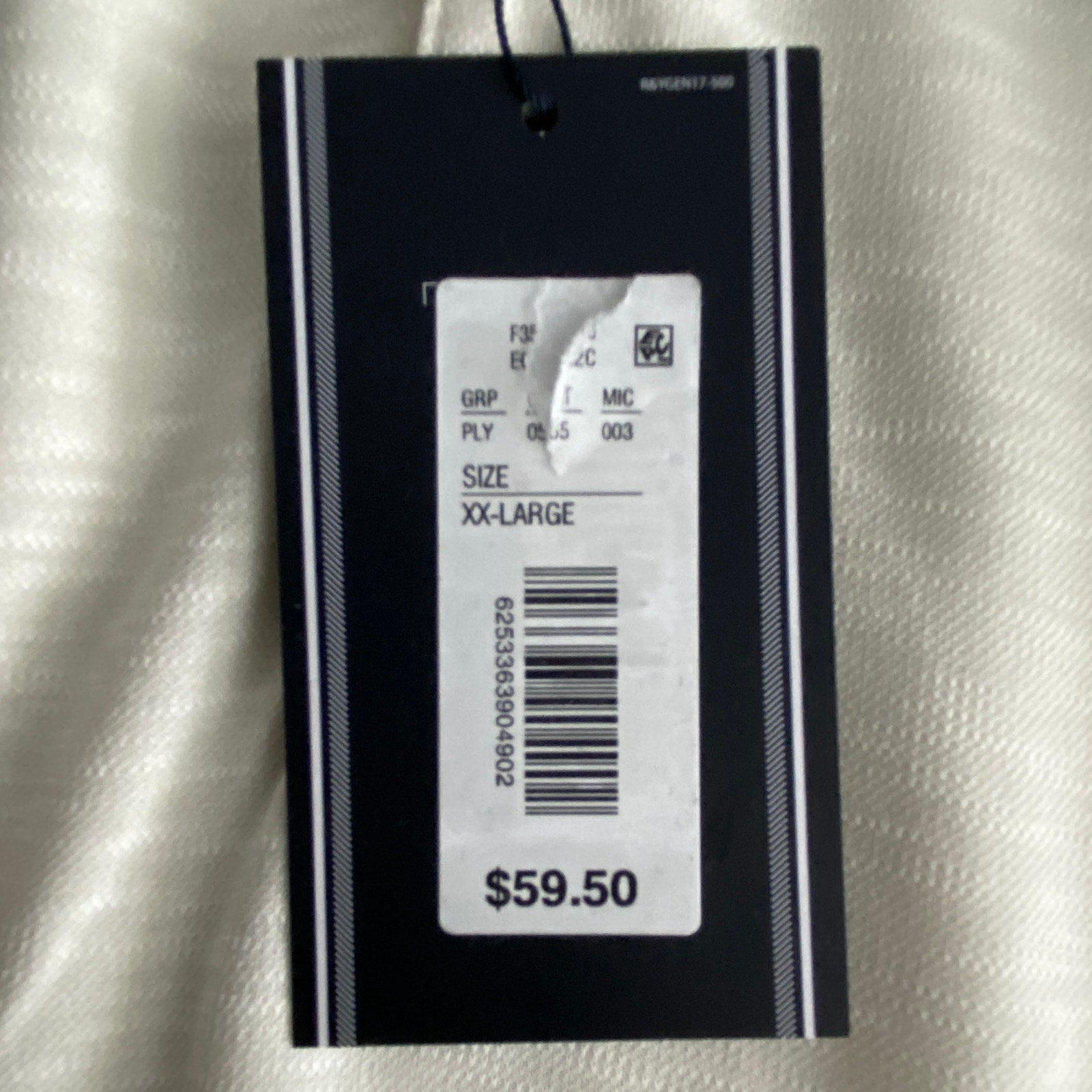 Roundtree & Yorke Men's Big & Tall XXL Long Sleeve Polo Shirt Cream