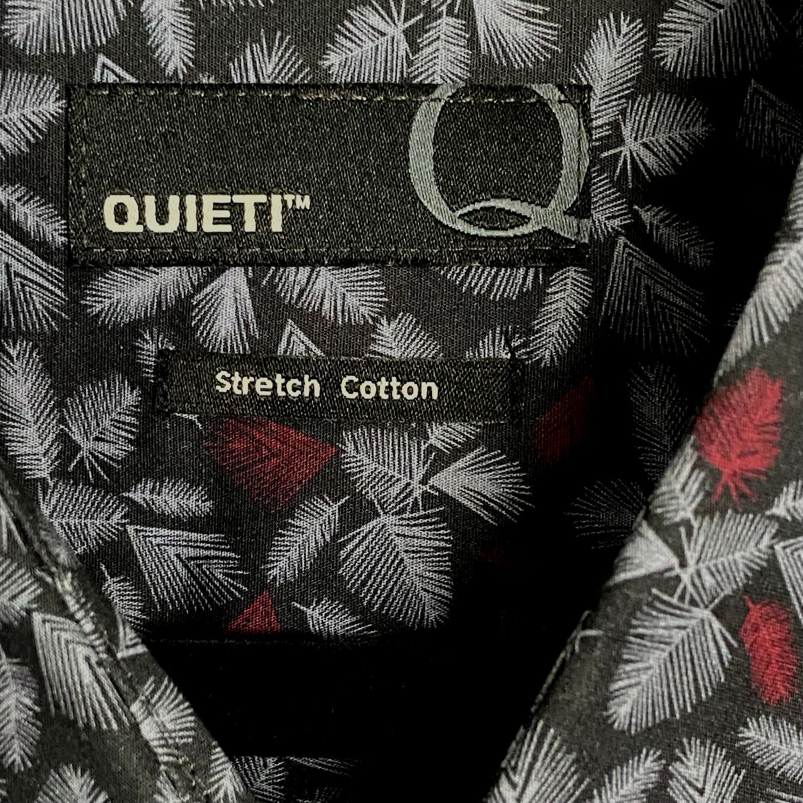 Quieti Button-Up Shirt Men's XXL Long Sleeve Stretch Cotton Black Red Floral