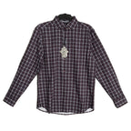 Visconti Black Casual Shirt Men's Small Italian Fabric Stretch Burgundy