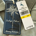 Tommy Bahama Shirt Men's Medium Canyon Beach Flannel Smoke Grey Plaid