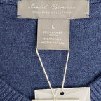 Daniel Cremieux V-Neck Sweater Men's Large Pima Cotton Cashmere Blend Navy