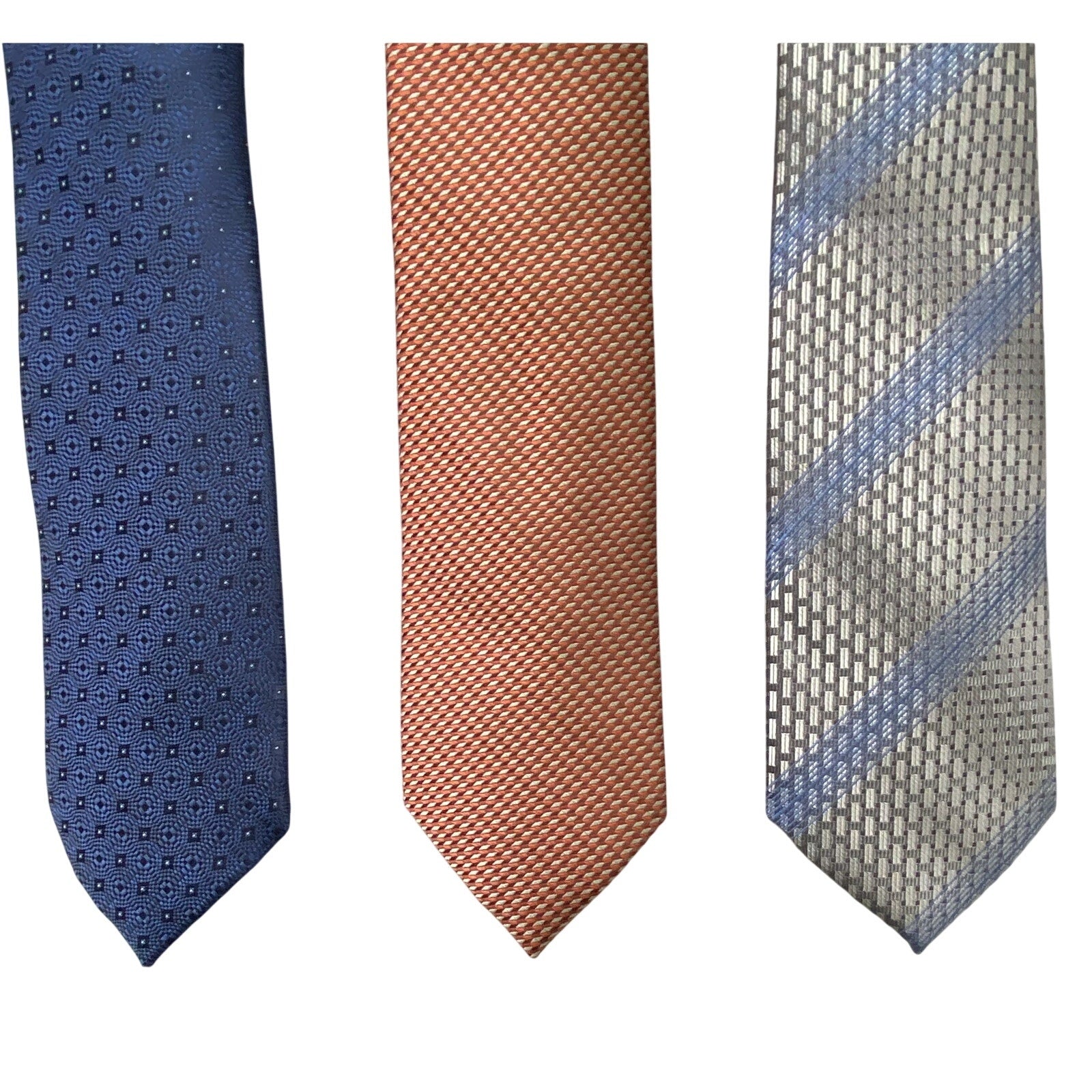 Perry Ellis Portfolio Ties Lot of 3 Men's Classic 3" Ties Blue Rust Gray