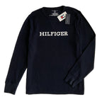 Tommy Hilfiger Tee Men's XL Long Sleeve Waffle-Knit Crew Neck Navy Blue