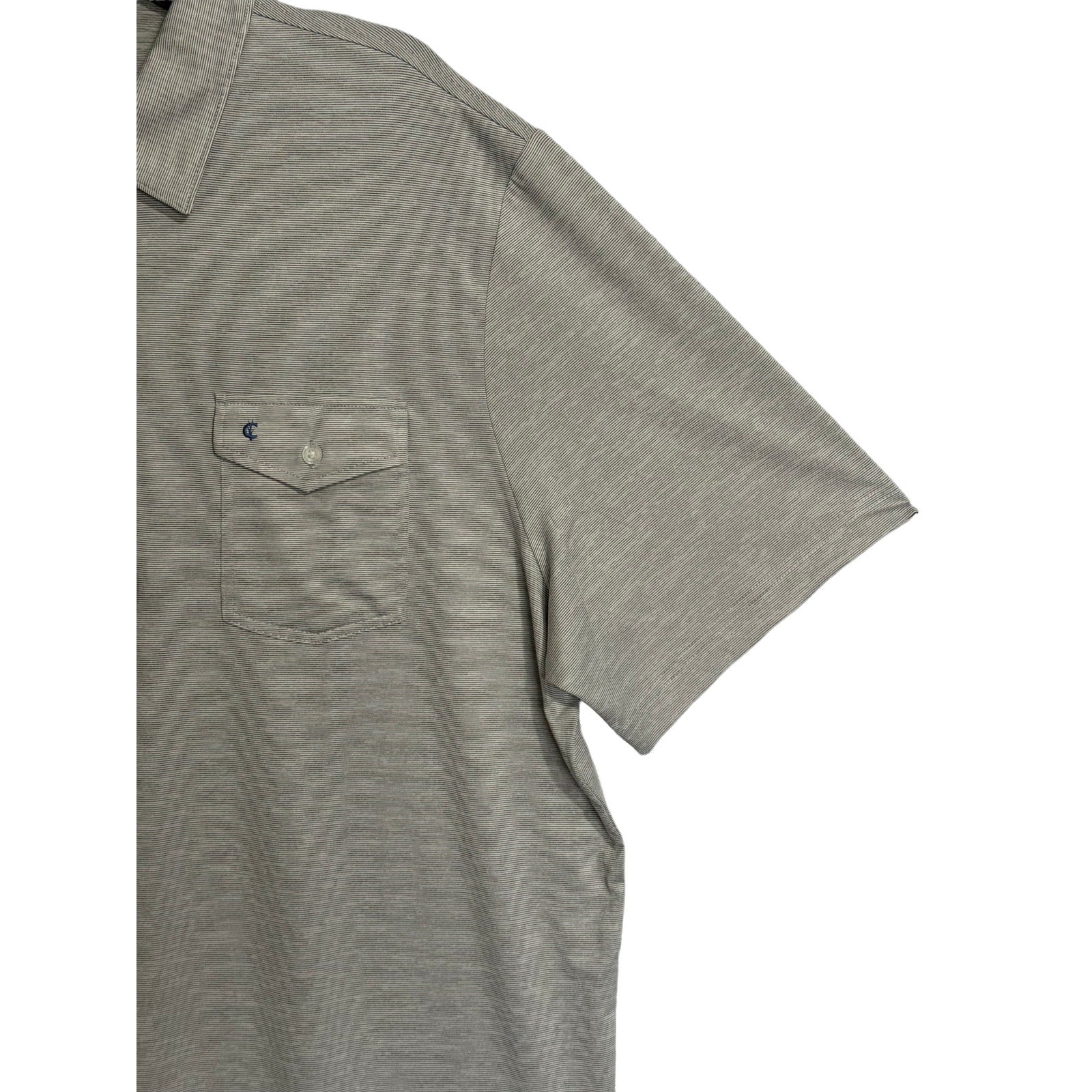 Criquet Polo Shirt Men's XXL Stretch Short Sleeve Grey Micro-Stripe