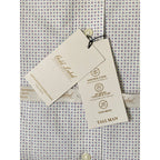 Roundtree & Yorke Shirt Big & Tall Men's 17 36/37 White Geo Dress Shirt