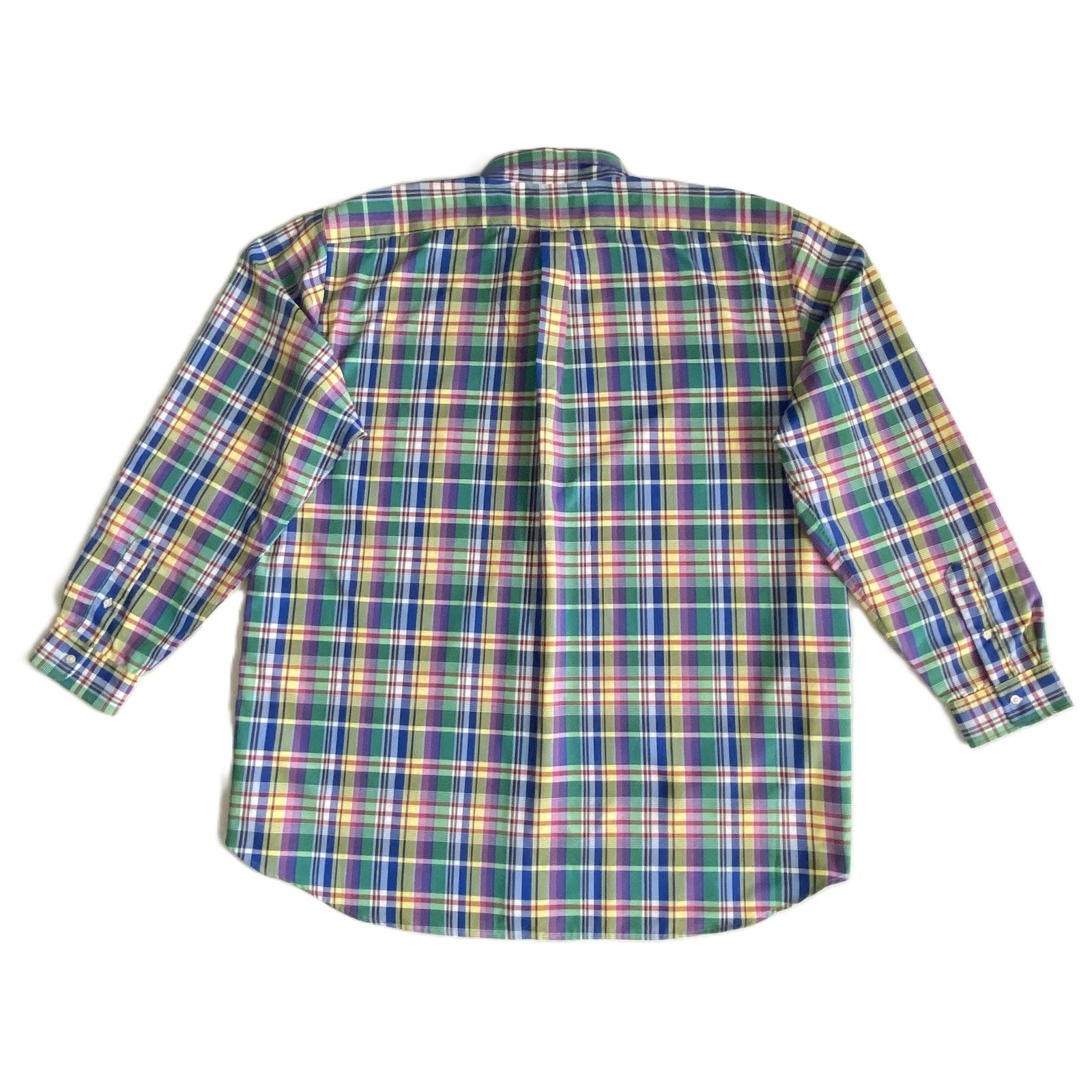 Polo Ralph Lauren Shirt Men's 4XLT Big & Tall Long Sleeve Blue Green Plaid