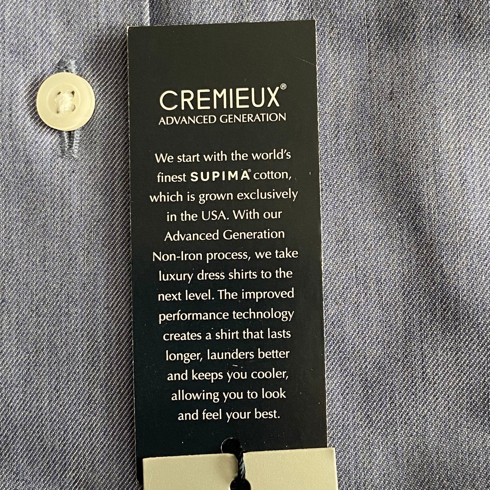 Daniel Cremieux Dress Shirt Men's 17-35 Slim Fit Supima Cotton Blue NEW