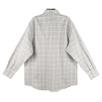 Calvin Klein Dress Shirt Men's Large Steel+ Regular Fit Stretch Grey Plaid