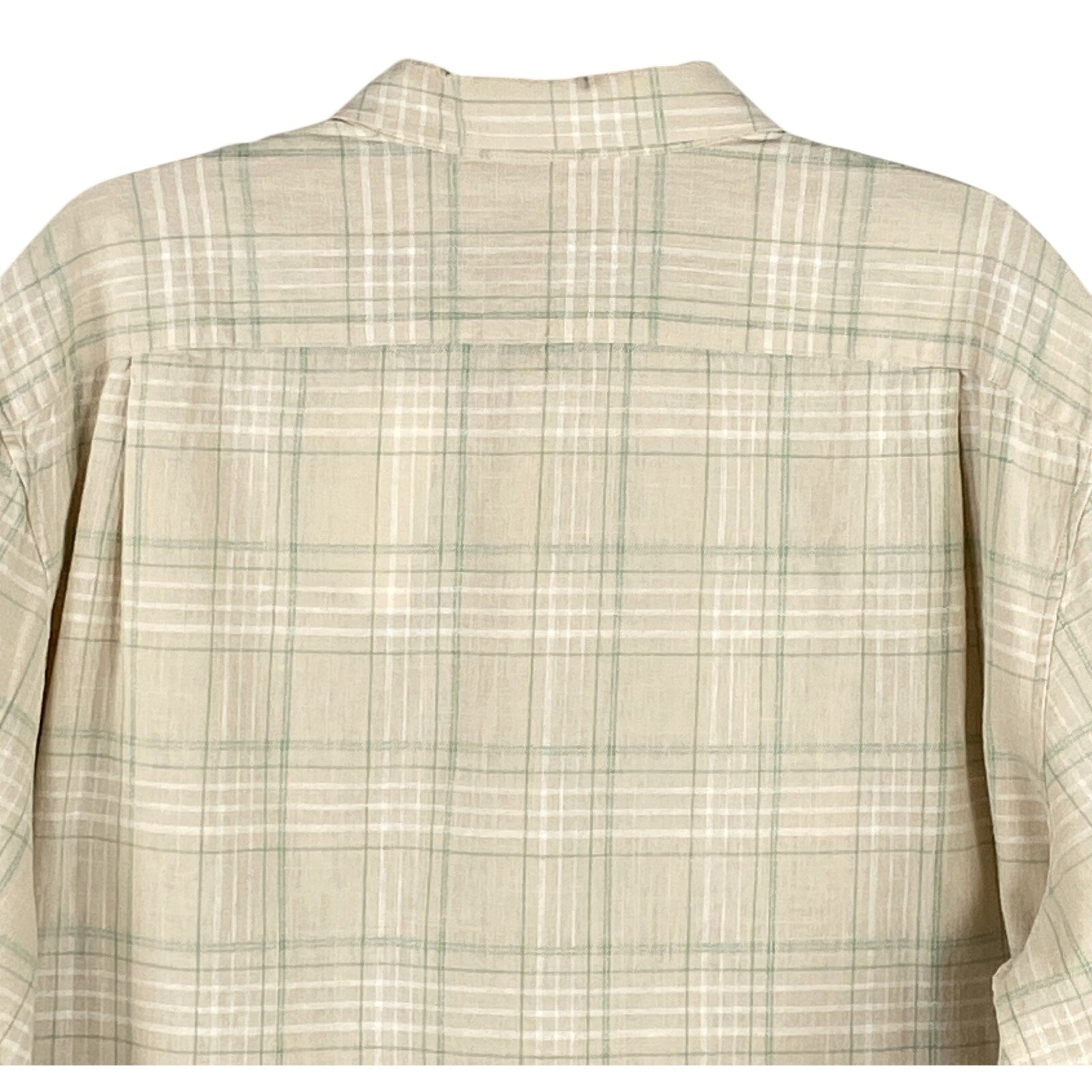 Vince Shirt Men's 2XL Classic Fit Linen Blend Long Sleeve Button-Up Shirt Beige