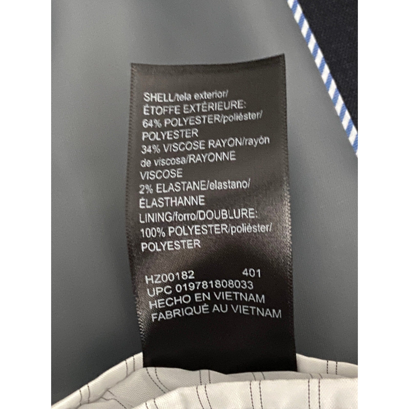 Haggar Suit Jacket Men's 38 Regular Classic Fit Stretch Solid Dark Blue