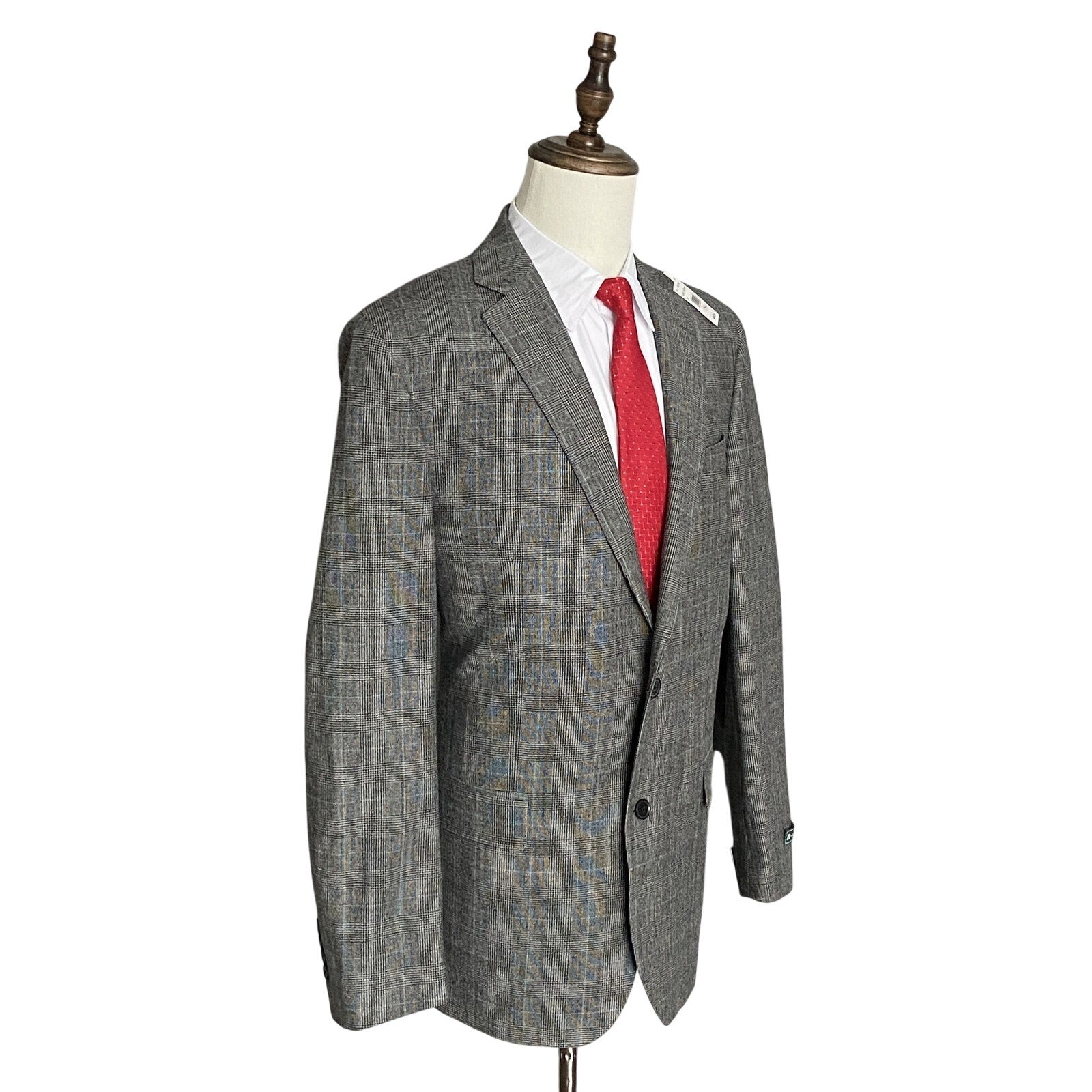 Brooks Brothers Sport Coat Men's 44 Long Sport Coat Grey Plaid Wool Blend